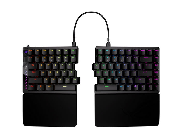 Геймърска клавиатура Asus ROG Falcata, USB + RF, безжична + Bluetooth, черна
