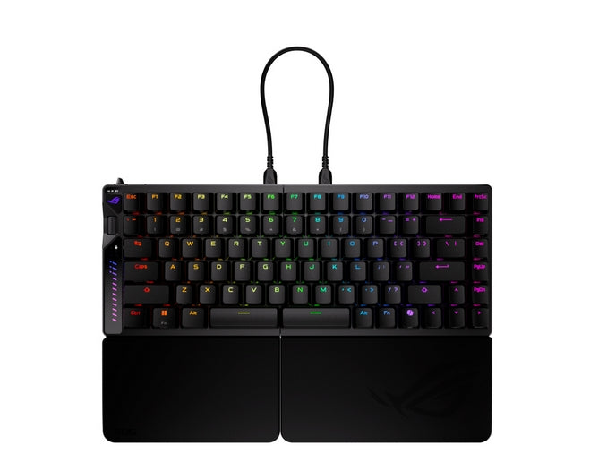 Геймърска клавиатура Asus ROG Falcata, USB + RF, безжична + Bluetooth, черна