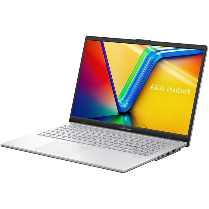 Asus Vivobook Go E1504FA-BQ2424W, AMD, Ryzen R5-7520U 2.8GHz (6MB кеш, до 4.3GHz, 4 ядра, 8 нишки),15.6" FHD (1920x1080),16GB (на bd) LPDDR5, 1TB SSD G3, AMD Radeon Graphics, подсветка ,Chiclet клавиатура, Windows 11 Home, Cool Silver