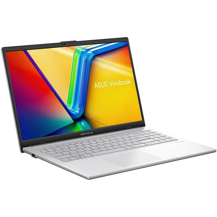 Asus Vivobook Go E1504FA-BQ2424W, AMD, Ryzen R5-7520U 2.8GHz (6MB кеш, до 4.3GHz, 4 ядра, 8 нишки),15.6" FHD (1920x1080),16GB (на bd) LPDDR5, 1TB SSD G3, AMD Radeon Graphics, подсветка ,Chiclet клавиатура, Windows 11 Home, Cool Silver