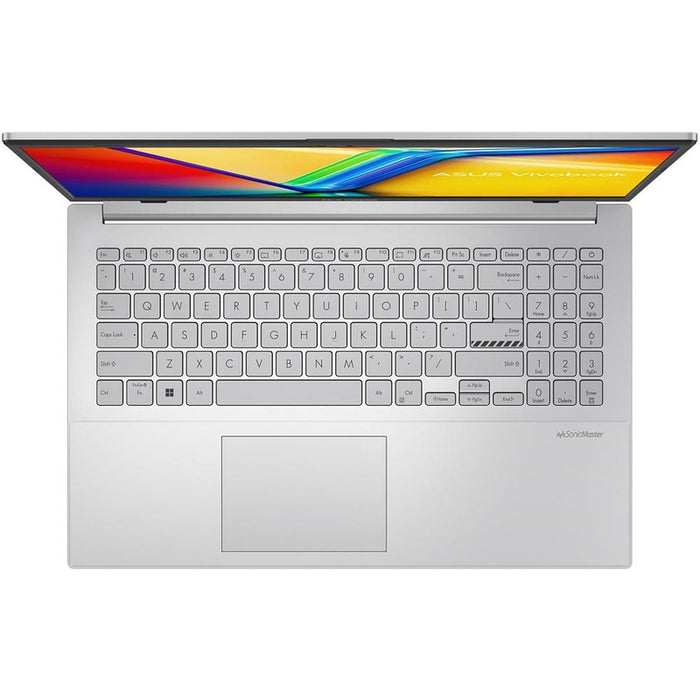 Asus Vivobook Go E1504FA-BQ2424W, AMD, Ryzen R5-7520U 2.8GHz (6MB кеш, до 4.3GHz, 4 ядра, 8 нишки),15.6" FHD (1920x1080),16GB (на bd) LPDDR5, 1TB SSD G3, AMD Radeon Graphics, подсветка ,Chiclet клавиатура, Windows 11 Home, Cool Silver