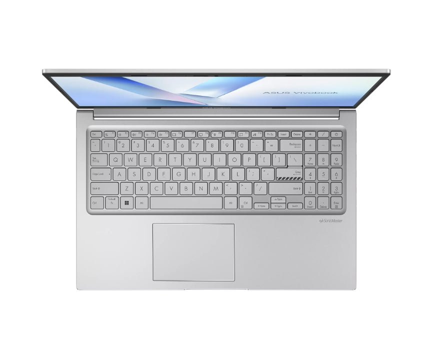 Asus Vivobook X1504VA-BQ4658, Intel 7 150U 1.8 GHz (12MB кеш, до 5.4 GHz, 10 ядра, 12 нишки), 15.6" FHD (1920X1080) 16:9, 24GB LPDDR5 (8 GB на BD+16 GB so-dim), 1TB SSD, без операционна система, Cool Silver