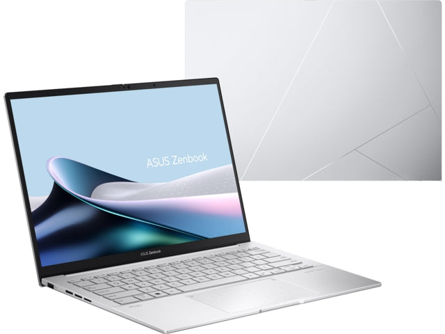 Asus Zenbook UX3405CA-ST787X, Intel Ultra 9 285H 2.9 GHz (24MB кеш, до 5.4 GHz, 16 ядра, 16 нишки), 14.0 OLED WQXGA+ (WQ+) 2880X1800 16:10 Bend+500nits Glare, 120 Hz, LPDDR5X 32GB (вградена), 1TB SSD G4, Windows 11 Pro, Foggy Silver