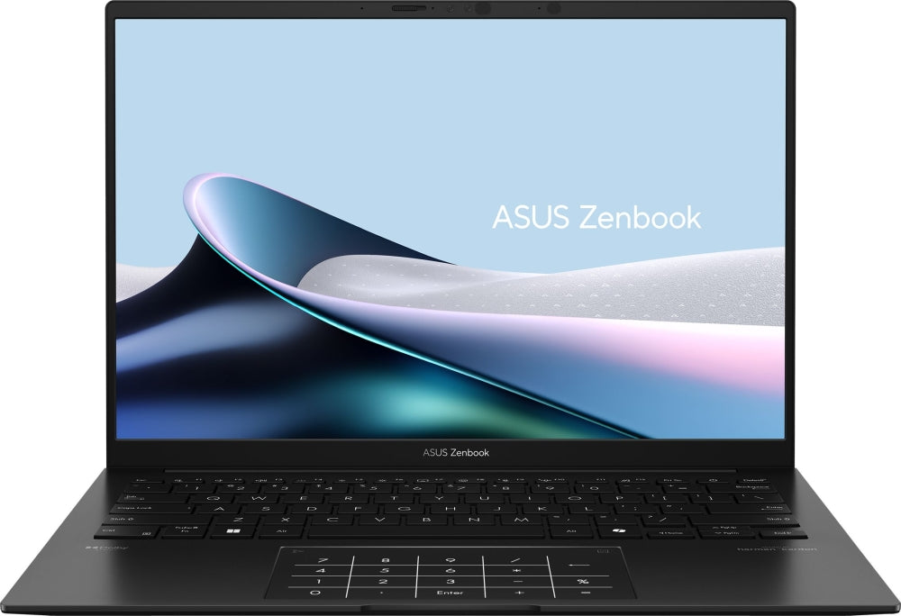 Asus Zenbook UM3406GA-QD246WNA, AMD Ryzen 7 445, 2.0GHz (14MB кеш, до 4.6GHz, 6 ядра, 12 нишки), 14.0 OLED WUXGA(WU) 1920X1200 16:10, LPDDR5X 16GB (на борда), 512GB SSD G4, Windows 11, Jade Black, калъф, без адаптер
