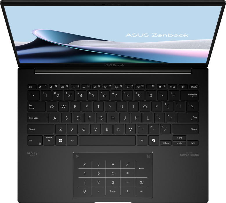 Asus Zenbook UM3406GA-QD246WNA, AMD Ryzen 7 445, 2.0GHz (14MB кеш, до 4.6GHz, 6 ядра, 12 нишки), 14.0 OLED WUXGA(WU) 1920X1200 16:10, LPDDR5X 16GB (на борда), 512GB SSD G4, Windows 11, Jade Black, калъф, без адаптер