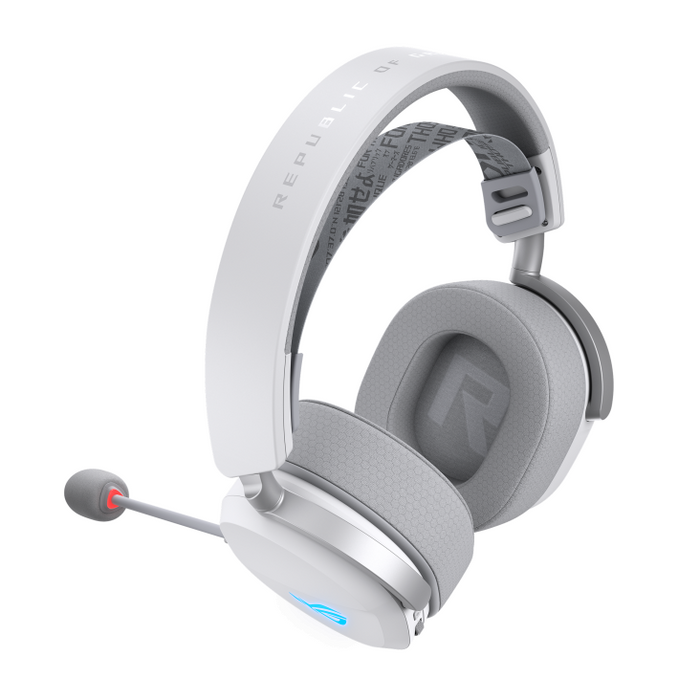 Геймърски безжични слушалки ASUS ROG Pelta White - USB-C, Aura Sync RGB