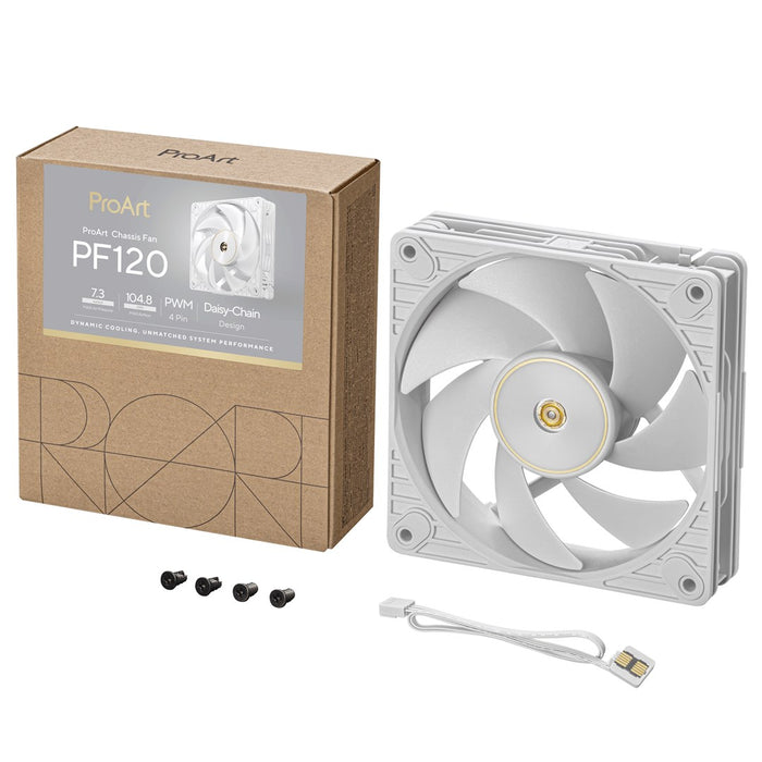 ASUS ProArt PF120 Вентилатор PWM Бял Кутия за компютър 12 см 1 бр.