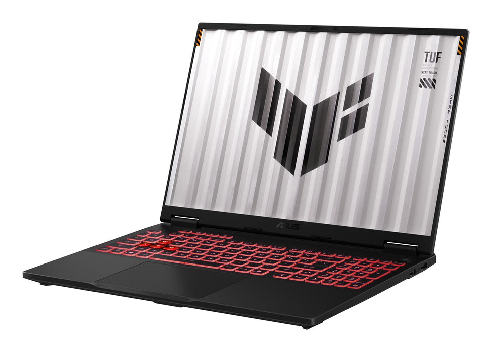 ASUS TUF Gaming A16 FA608UMI-R7165W, процесор Ryzen 7 260, 16.0"FHD+, 144Hz, 300nits, IPS-ниво, 16GB DDR5, SSD 512, GeForce RTX 5060 8GB, 1080p, 70Whrs, Win11, алуминий, цвят Jaeger Gray