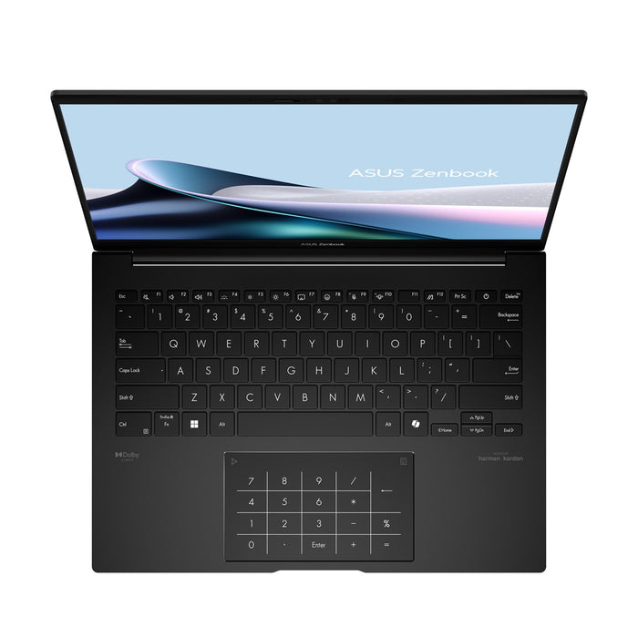 Лаптоп ASUS Zenbook 14 OLED UM3406HA-WS74T AMD Ryzen™ 7 8840HS 35,6 cm (14") Сензорен екран WUXGA 16 GB LPDDR5x-SDRAM 512 GB SSD Wi-Fi 6E (802.11ax) Windows 11 Home Черен Нов Repack/Repacked
