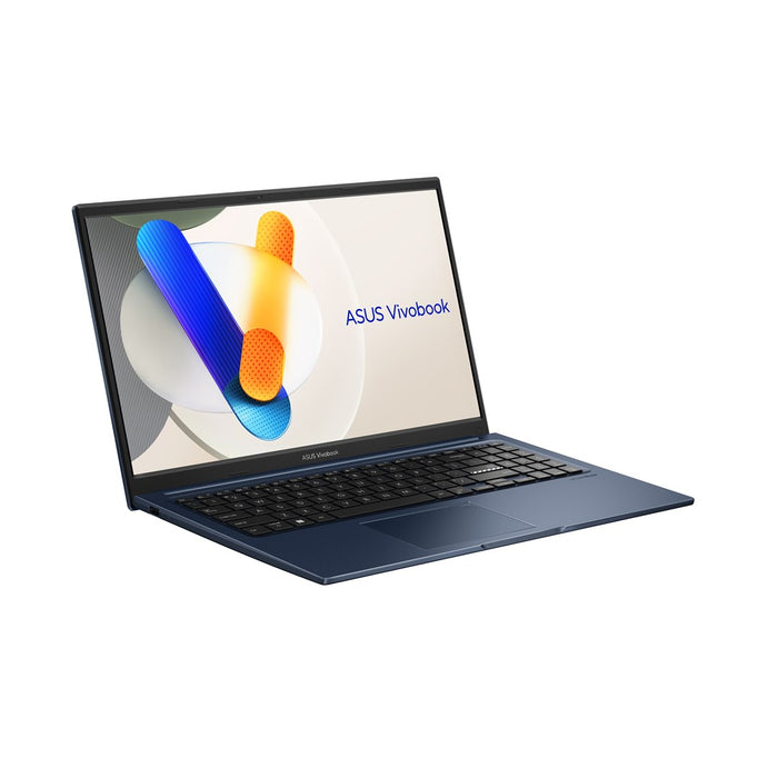 ASUS Vivobook 15 X1504VA-BQ4281W, 15.6" FHD IPS дисплей, Core 3 100U, 250 нита, 60 Hz AG, 16 GB DDR5, 512 GB SSD, Intel Graphics, WLAN + Bluetooth, 720p уеб камера, 42 Wh батерия, Windows 11, тих, син