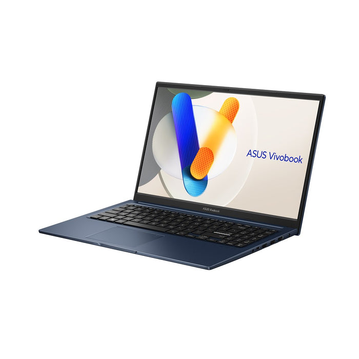 ASUS Vivobook 15 X1504VA-BQ4281W, 15.6" FHD IPS дисплей, Core 3 100U, 250 нита, 60 Hz AG, 16 GB DDR5, 512 GB SSD, Intel Graphics, WLAN + Bluetooth, 720p уеб камера, 42 Wh батерия, Windows 11, тих, син