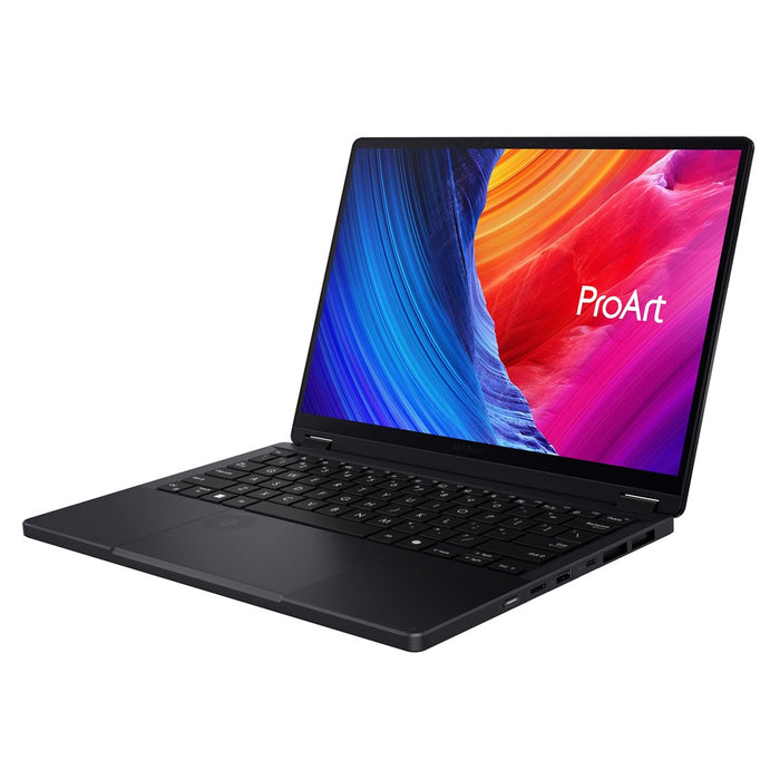 ASUS ProArt PX13 HN7306EA-LX003X, процесор Ryzen AI MAX+ 388, 13.3" 3K Touch, 60Hz, 400nits, AR LBL, 32GB LPDDR5X SSD, 1TB, Radeon Graphics 8060S, CamFHD, 73Whrs, W11Pro, алуминий, Nano, черен