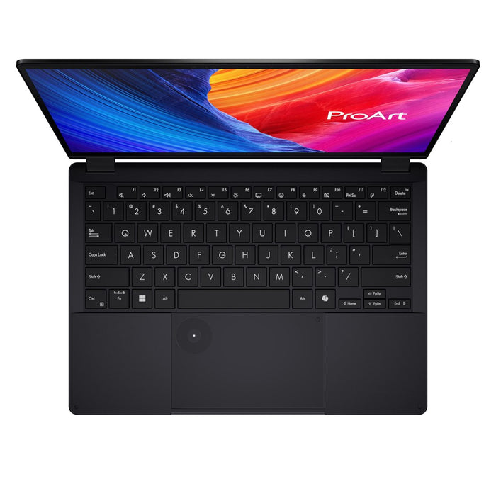 ASUS ProArt PX13 HN7306EA-LX003X, процесор Ryzen AI MAX+ 388, 13.3" 3K Touch, 60Hz, 400nits, AR LBL, 32GB LPDDR5X SSD, 1TB, Radeon Graphics 8060S, CamFHD, 73Whrs, W11Pro, алуминий, Nano, черен