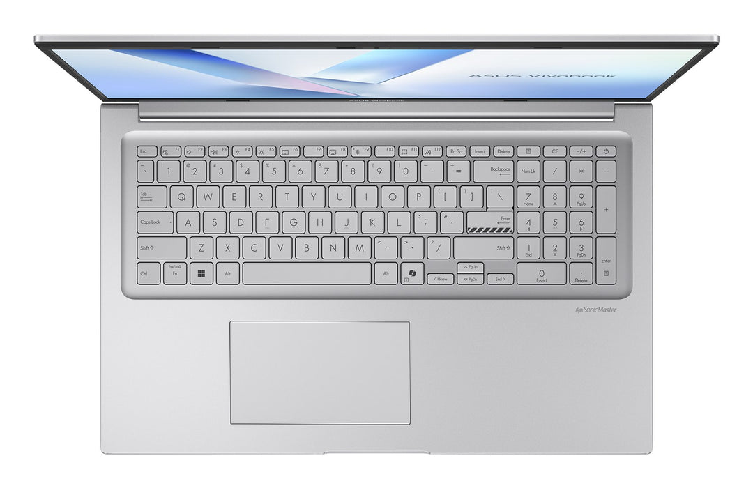 ASUS Vivobook 17 X1704MA-AU038 Лаптоп Intel Core 5 350 43.9 см (17.3") Full HD 16 GB DDR5-SDRAM 512 GB SSD Wi-Fi 6 (802.11ax) NoOS Сребрист