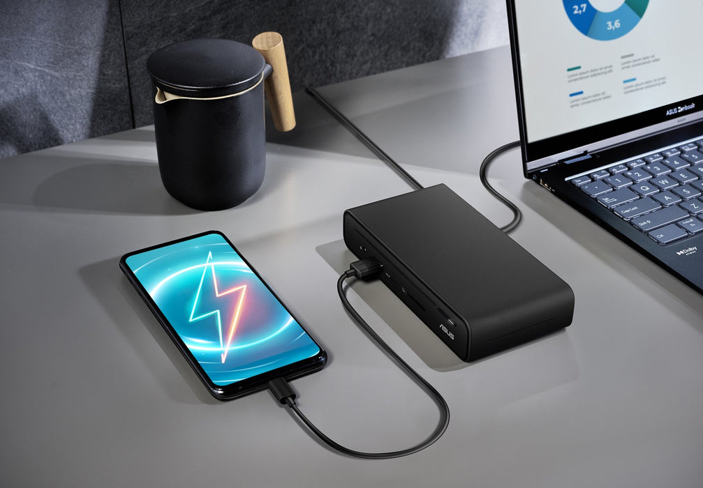 ASUS Triple Display USB-C Dock Duo DC301 с кабел, черен