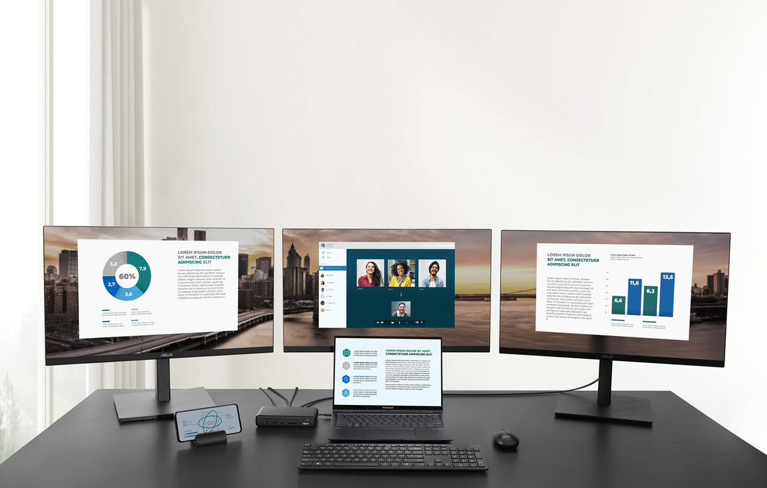 Докинг станция ASUS Triple Display USB-C DC300, USB 3.2 Gen 2 (3.1 Gen 2) Type-C, черна