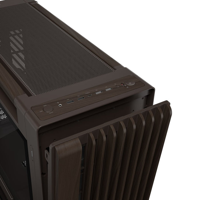 ASUS ProArt PA602 Wood Edition Retro Brown - Midi Tower с панел от закалено стъкло