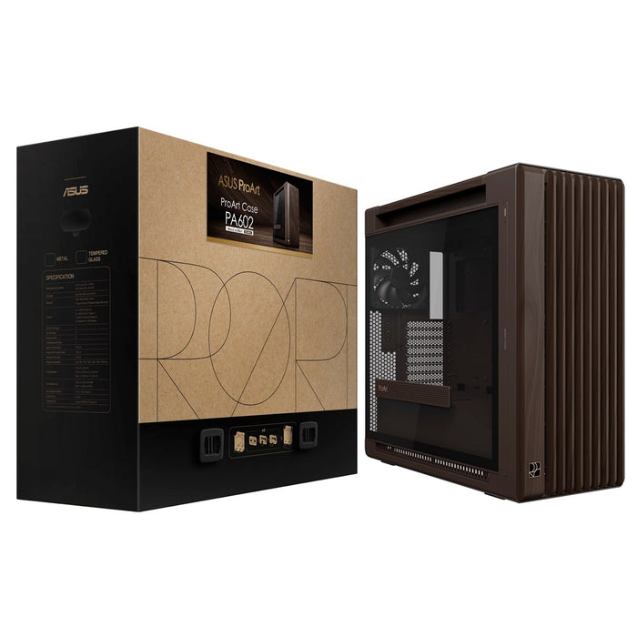 ASUS ProArt PA602 Wood Edition Retro Brown - Midi Tower с панел от закалено стъкло