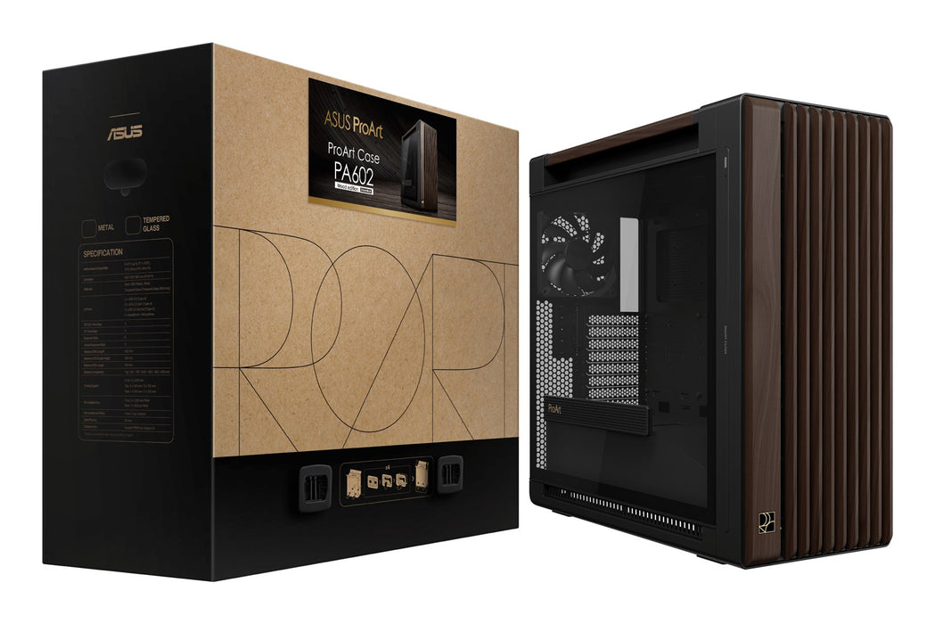 ASUS ProArt PA602 Wood Edition Modern Black - Midi Tower, черен, дървен