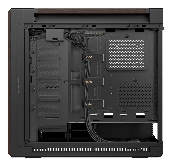 ASUS ProArt PA602 Wood Edition Modern Black - Midi Tower с метален панел Черен, Дървен