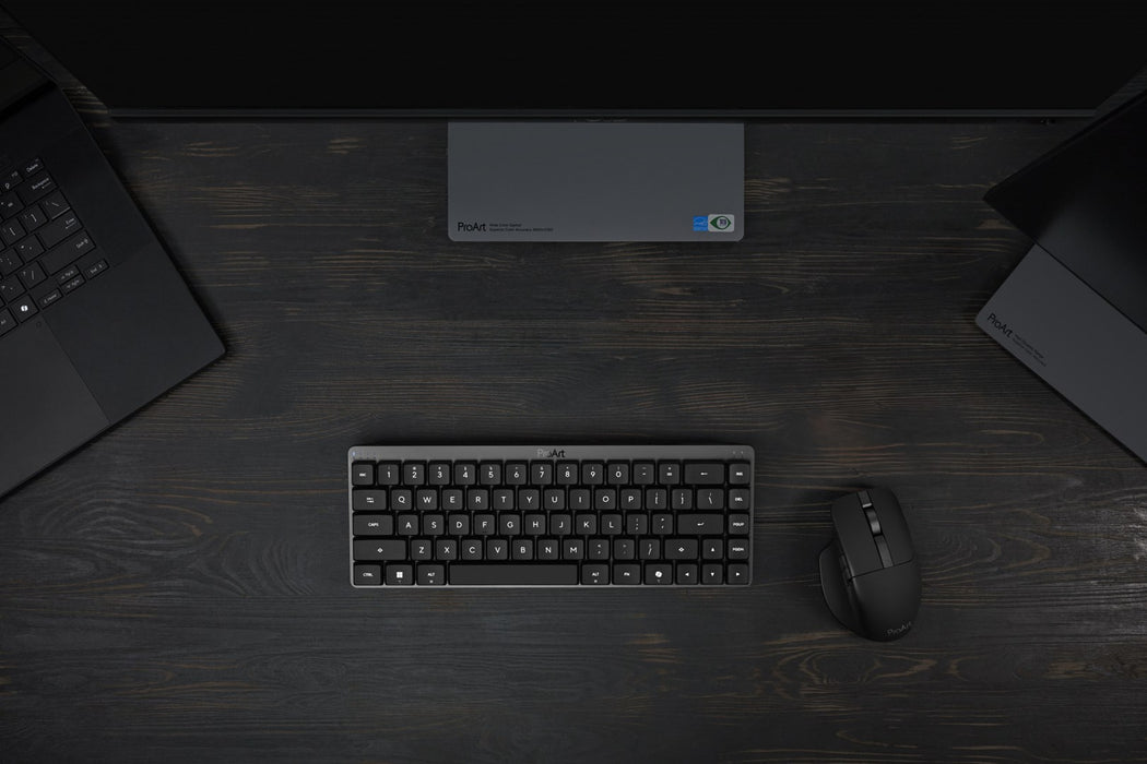 Клавиатура ASUS ProArt KD300, за дома/офиса, USB + RF, безжична + Bluetooth, черна