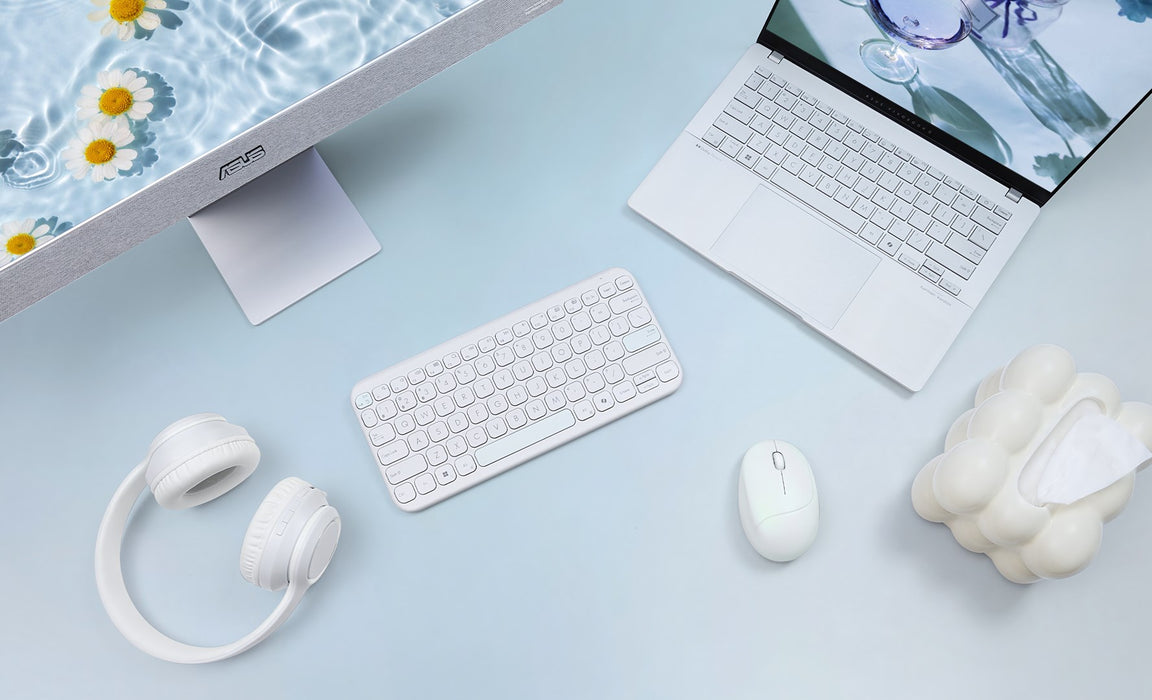 Мишка ASUS Fragrance MD101, домашна, за двете ръце, RF, безжична + Bluetooth, оптична, 2400 DPI
