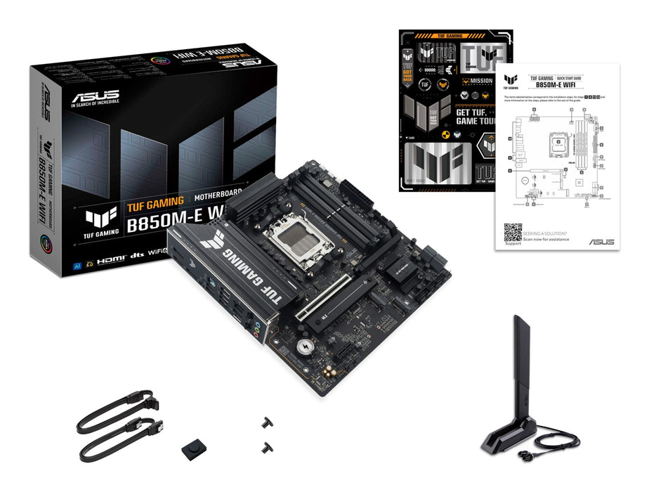 Дънна платка ASUS TUF GAMING B850M-E WIFI, AMD B850, сокет AM5, микро ATX
