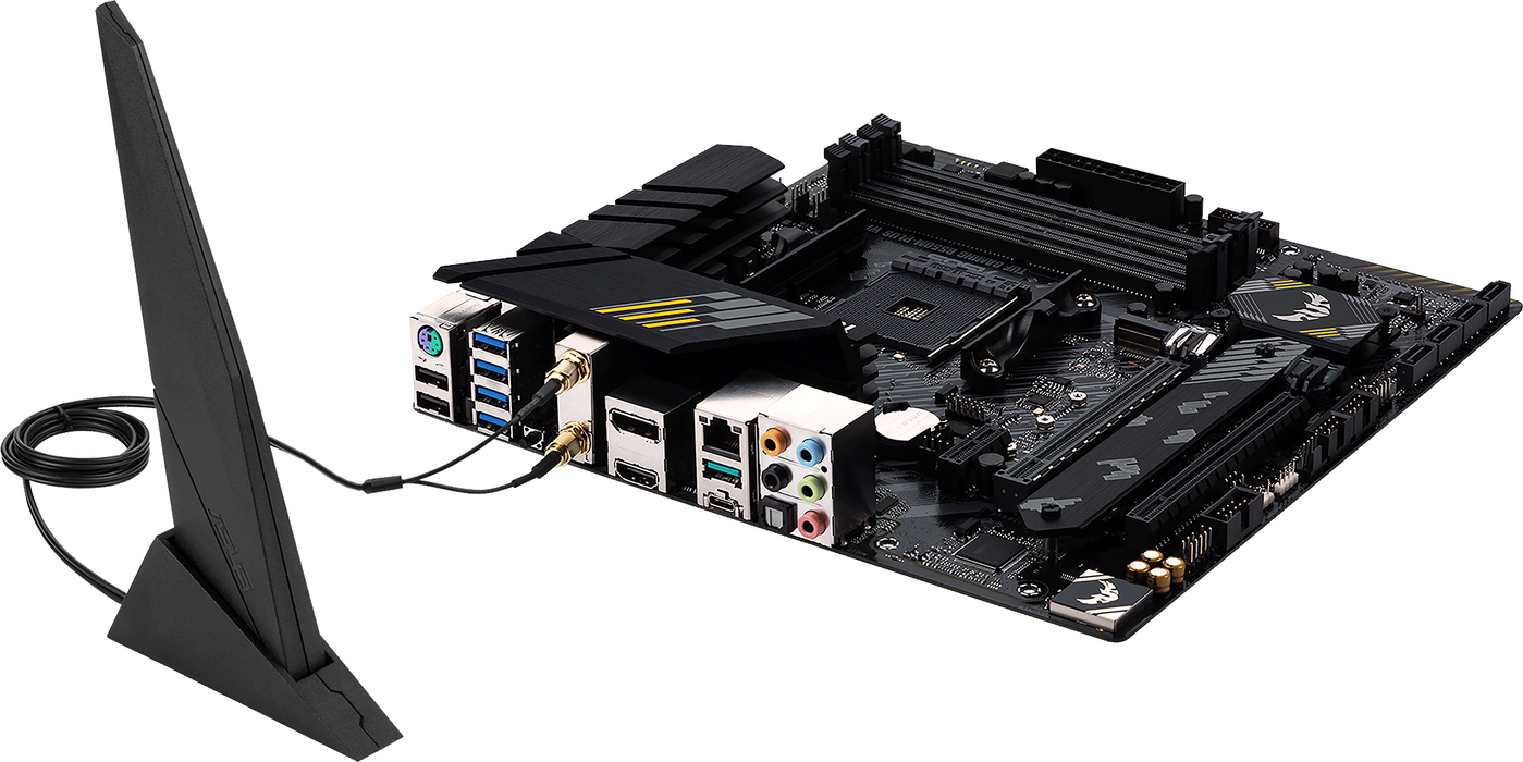 Дънна платка ASUS TUF GAMING B550M-PLUS WIFI II, AMD AM4, micro ATX, 4x DDR4, dual M.2, Wi-Fi 6, PCIe 4.0, Aura Sync RGB