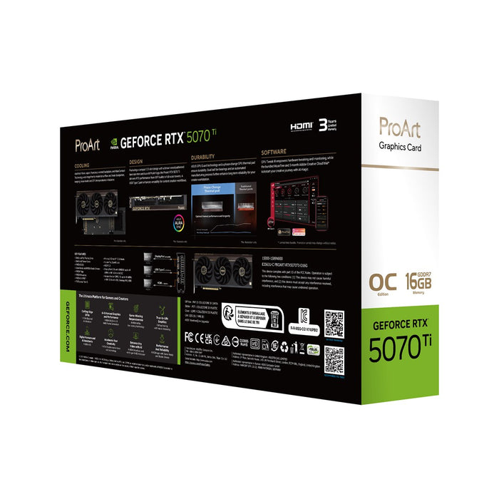 ASUS ProArt -RTX5070TI-O16G NVIDIA GeForce RTX 5070 Ti 16 GB GDDR7
