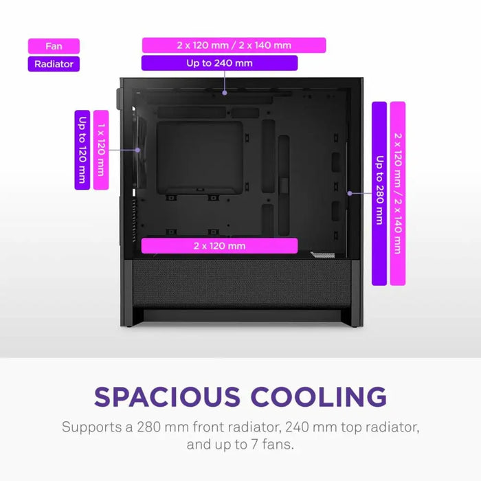 ATX полу-висока кутия NZXT CC-H31FB-01 Черен
