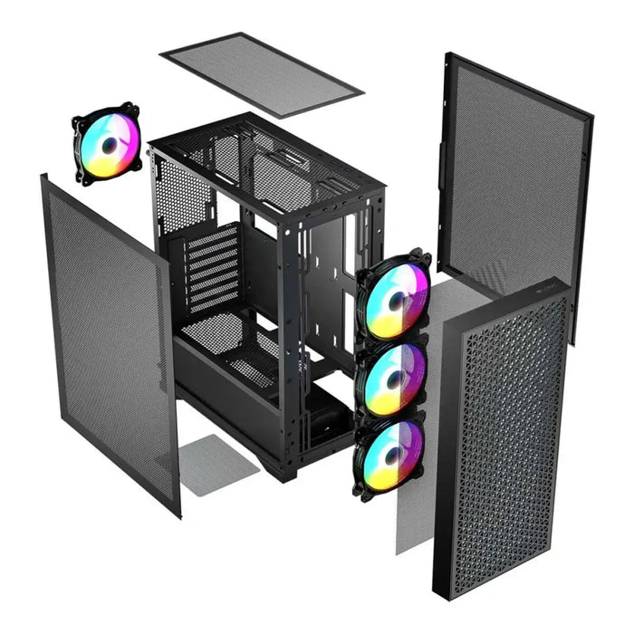 ATX полу-висока кутия Logic AT-DART-PRO-ARGB-10 Черен