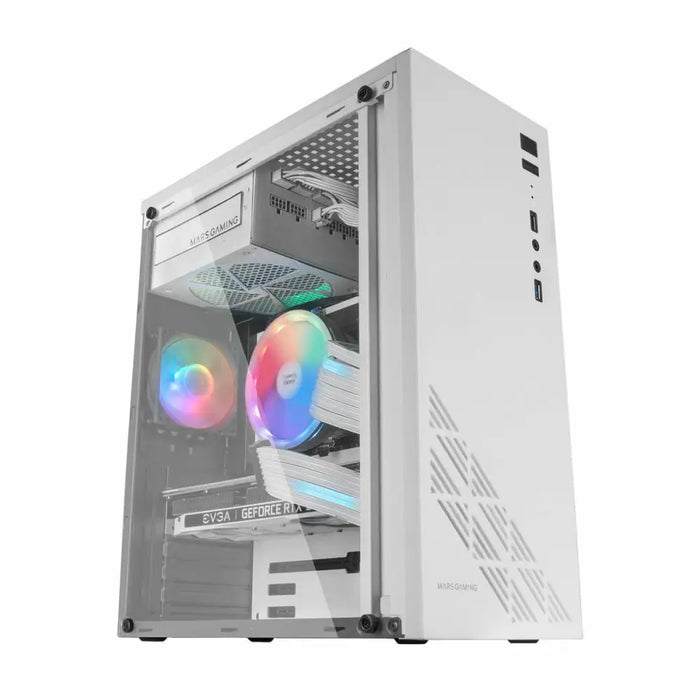 ATX полу-висока кутия Mars Gaming MC100W Бял ATX LED RGB