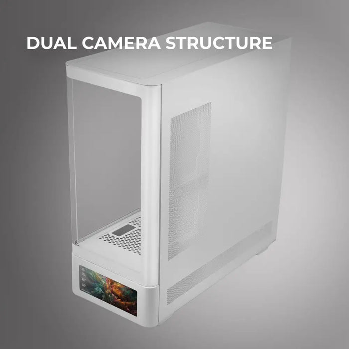 ATX полу-висока кутия Mars Gaming MCLCDPROW Бял