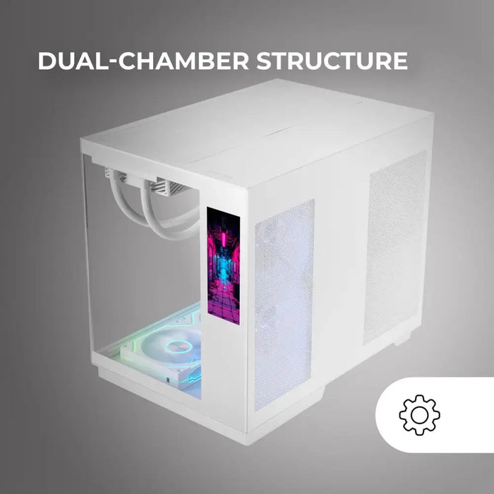 ATX полу-висока кутия Mars Gaming MCMIRAGEW Бял