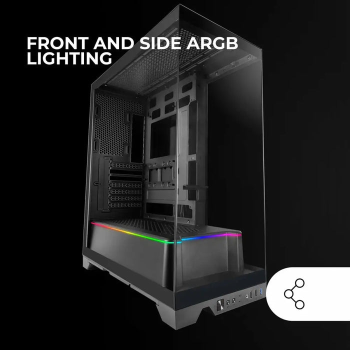 ATX полу-висока кутия Mars Gaming MCPRISMA Черен