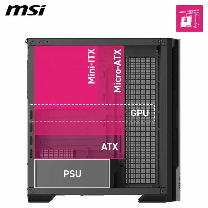 ATX полу-висока кутия MSI 306-7G27R21-JA4 Черен
