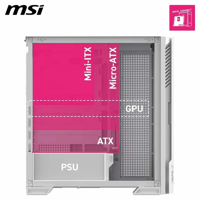 ATX полу-висока кутия MSI 306-7G27W21-JA4 Бял