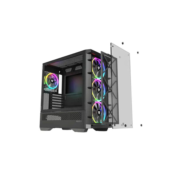 ATX полу-висока кутия Nfortec NF-CS-DRACOX-B Черен