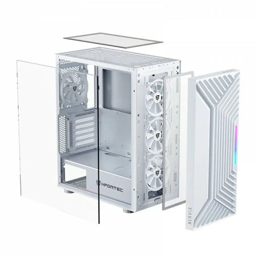 ATX полу-висока кутия Nfortec NF-CS-NERVIA-W Бял