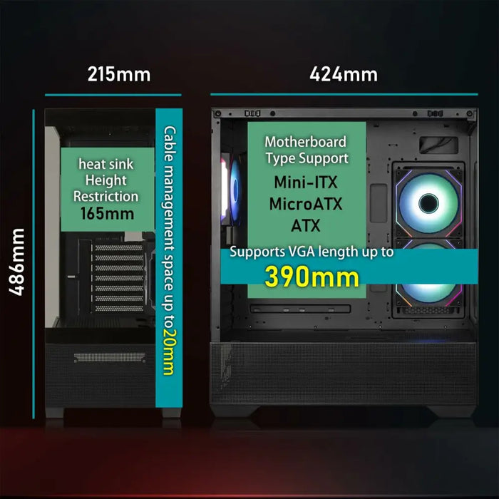 ATX полу-висока кутия BitFenix CETO Basic Бял