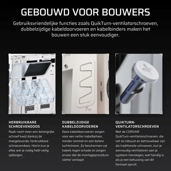 ATX полу-висока кутия Corsair Бял