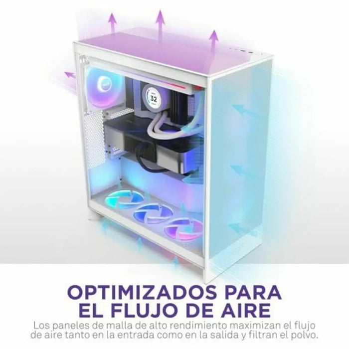 ATX полу-висока кутия NZXT H7 Flow RGB Midi Бял