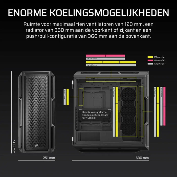 ATX полу-висока кутия Corsair Черен