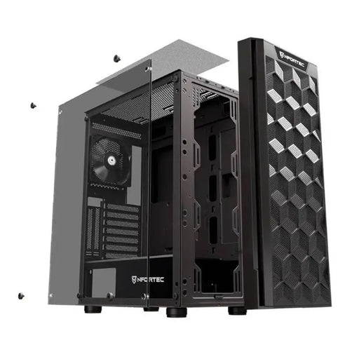 ATX полу-висока кутия Nfortec NF-CS-AZIR-B Черен