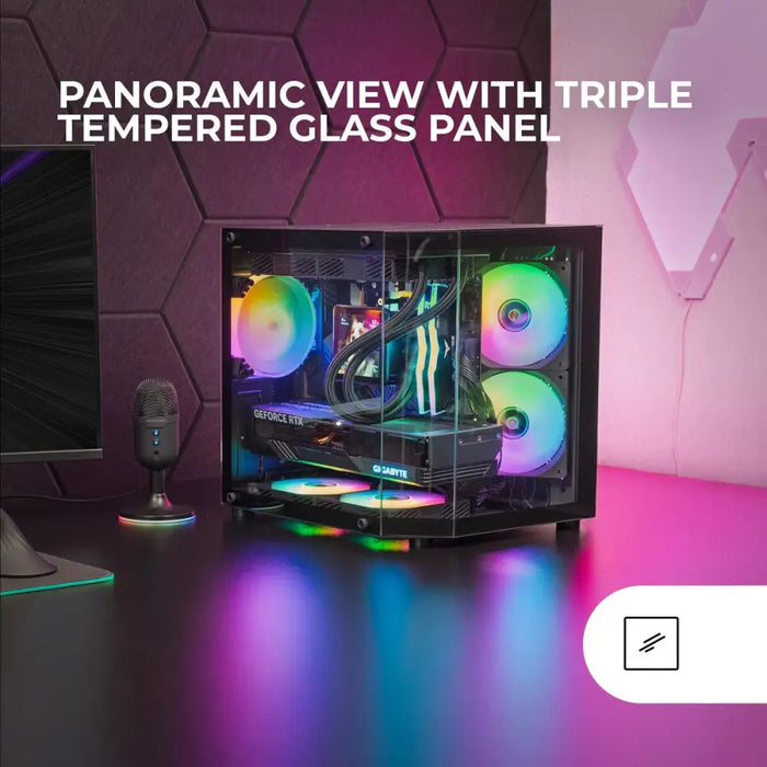 ATX полу-висока кутия Mars Gaming MC3TLITE Черен