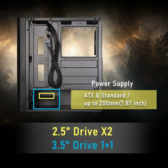 ATX полу-висока кутия BitFenix Apollo ARGB Черен