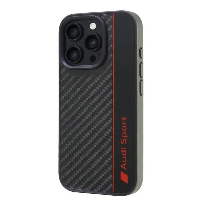 Audi Carbon Fiber Stripe iPhone 16 Pro 6.3’’ черен/черен