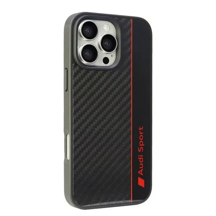 Audi Carbon Fiber Stripe iPhone 16 Pro Max 6.9’’ черен