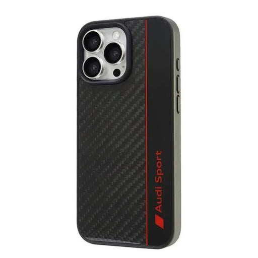 Audi Carbon Fiber Stripe iPhone 16 Pro Max 6.9’’ черен