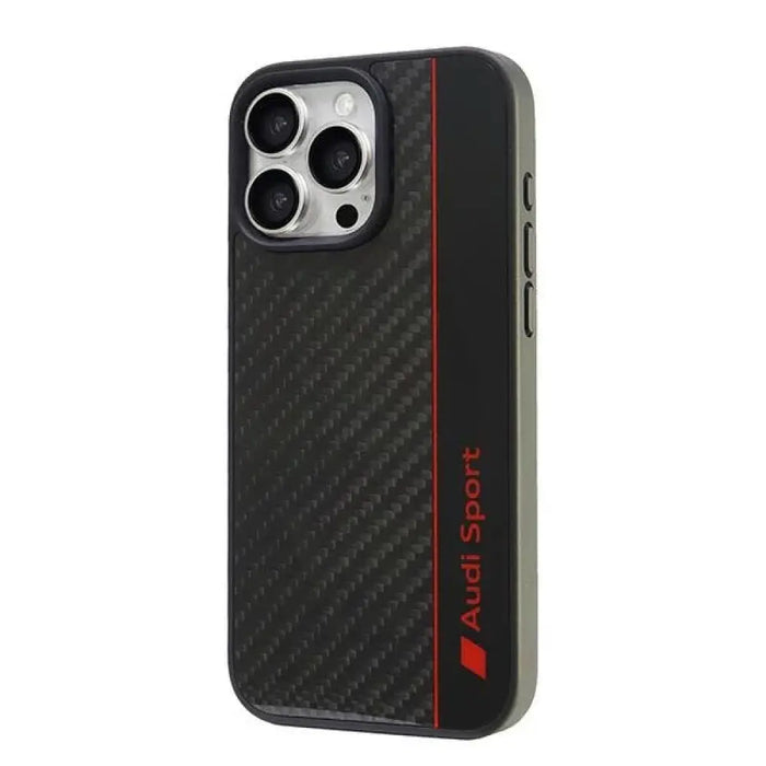 Audi Carbon Fiber Stripe iPhone 16 Pro Max 6.9’’ черен